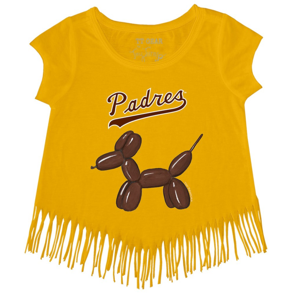 San Diego Padres Tiny Turnip Girls Youth Balloon Dog Fringe T-Shirt Clearance