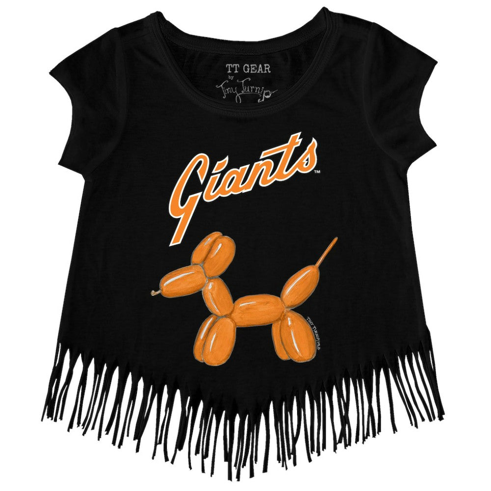 San Francisco Giants Tiny Turnip Girls Youth Balloon Dog Fringe T-Shirt Lifestyle