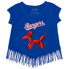 Texas Rangers Tiny Turnip Girls Youth Balloon Dog Fringe T-Shirt On Sale