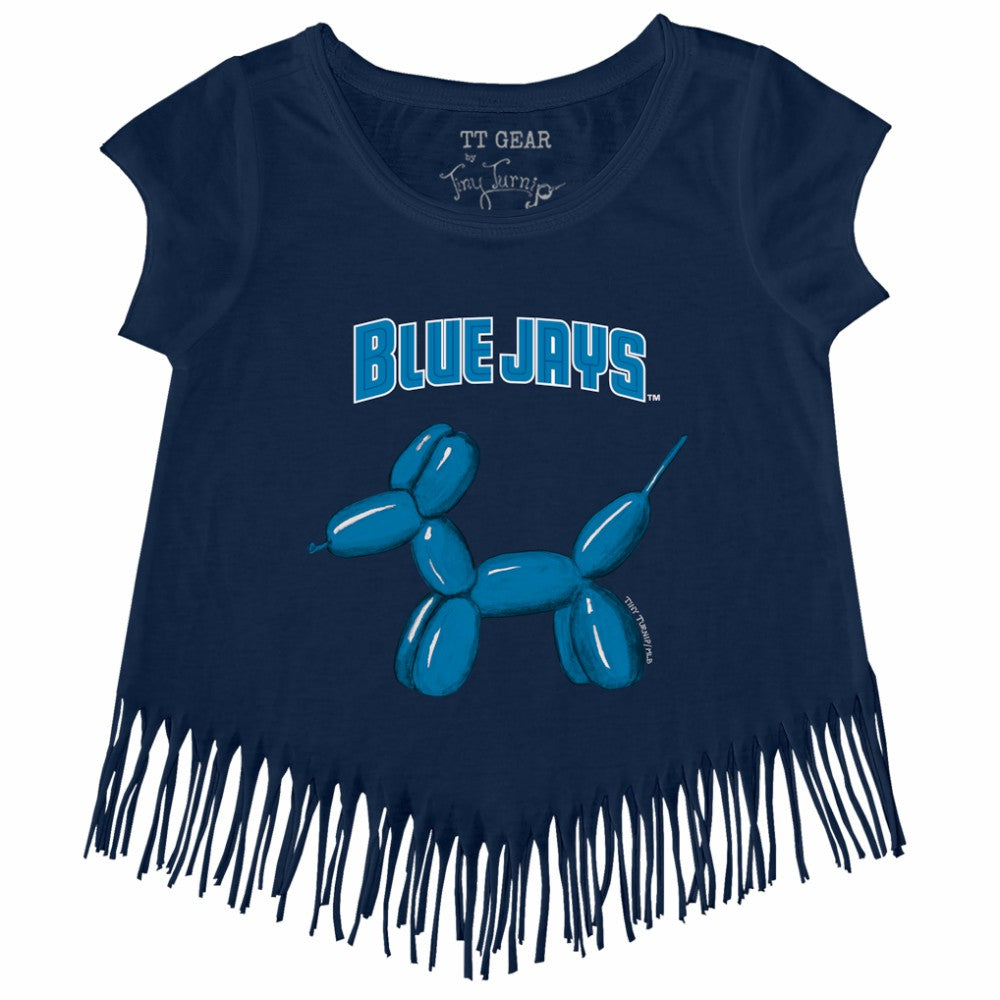 Toronto Blue Jays Tiny Turnip Girls Youth Balloon Dog Fringe T-Shirt Sale