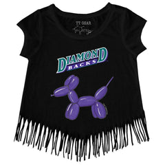 Arizona Diamondbacks Tiny Turnip Girls Youth Balloon Dog Fringe T-Shirt discount