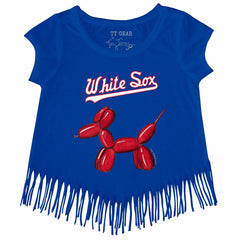 Chicago White Sox Tiny Turnip Girls Youth Balloon Dog Fringe T-Shirt Clearance