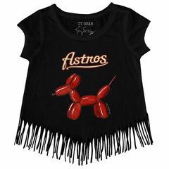 Houston Astros Tiny Turnip Girls Youth Balloon Dog Fringe T-Shirt Lifestyle