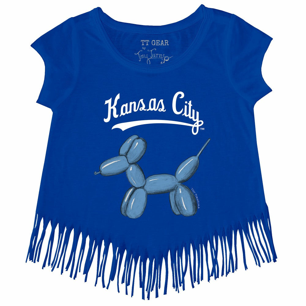 Kansas City Royals Tiny Turnip Girls Youth Balloon Dog Fringe T-Shirt Clearance