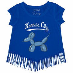 Kansas City Royals Tiny Turnip Girls Youth Balloon Dog Fringe T-Shirt Clearance