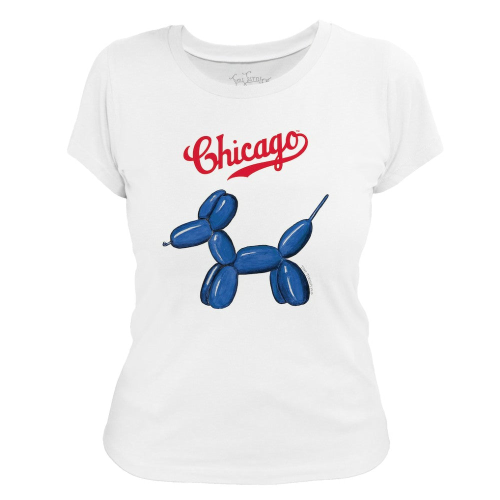 Chicago Cubs Tiny Turnip Women's Balloon Dog T-Shirt Clearance