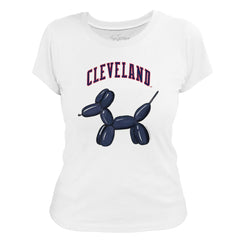 Cleveland Guardians Tiny Turnip Women's Balloon Dog T-Shirt On Sale