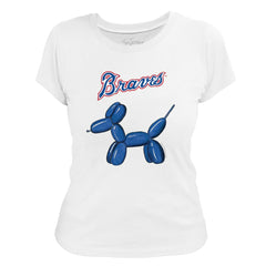 Atlanta Braves Tiny Turnip Women's Balloon Dog T-Shirt Sale