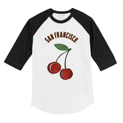 San Francisco Giants Tiny Turnip Youth Cherries 3/4-Sleeve Raglan Baseball T-Shirt Clearance