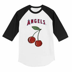 Los Angeles Angels Tiny Turnip Youth Cherries 3/4-Sleeve Raglan Baseball T-Shirt Online
