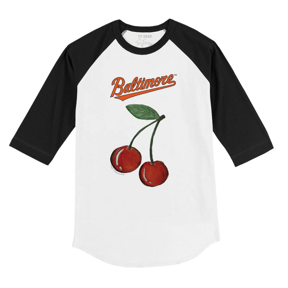 Baltimore Orioles Tiny Turnip Youth Cherries 3/4-Sleeve Raglan Baseball T-Shirt Near Me