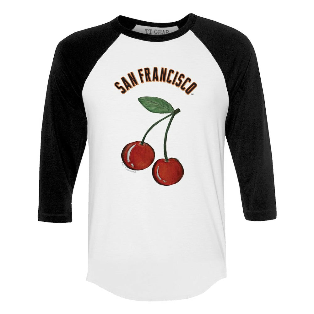 San Francisco Giants Tiny Turnip Women's Cherries 3/4-Sleeve Raglan Baseball T-Shirt Online