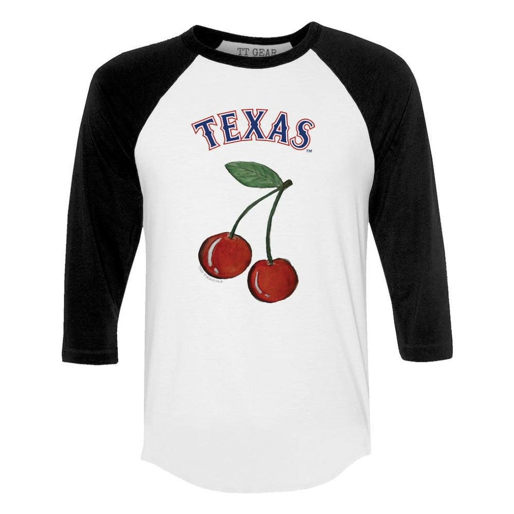 Texas Rangers Tiny Turnip Women's Cherries 3/4-Sleeve Raglan Baseball T-Shirt for sale