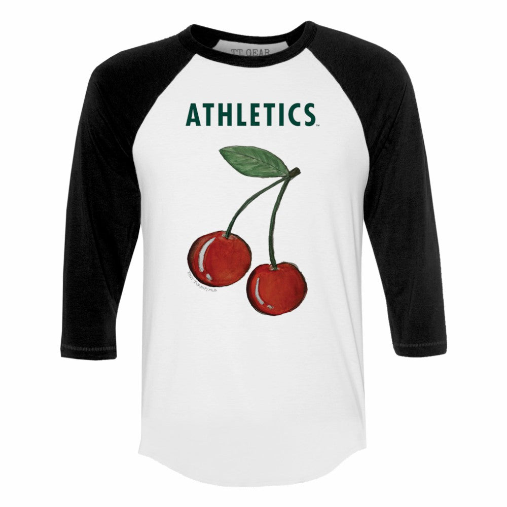 Athletics Tiny Turnip Women's Cherries 3/4-Sleeve Raglan Baseball T-Shirt discount