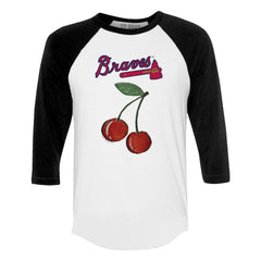 Atlanta Braves Tiny Turnip Women's Cherries 3/4-Sleeve Raglan Baseball T-Shirt discount
