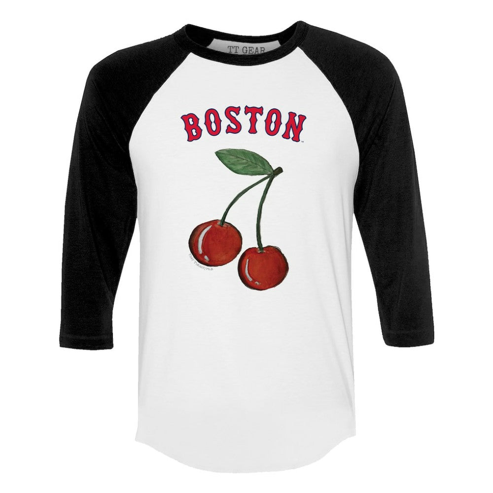 Boston Red Sox Tiny Turnip Women's Cherries 3/4-Sleeve Raglan Baseball T-Shirt Clearance