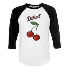 Detroit Tigers Tiny Turnip Women's Cherries 3/4-Sleeve Raglan Baseball T-Shirt Lifestyle