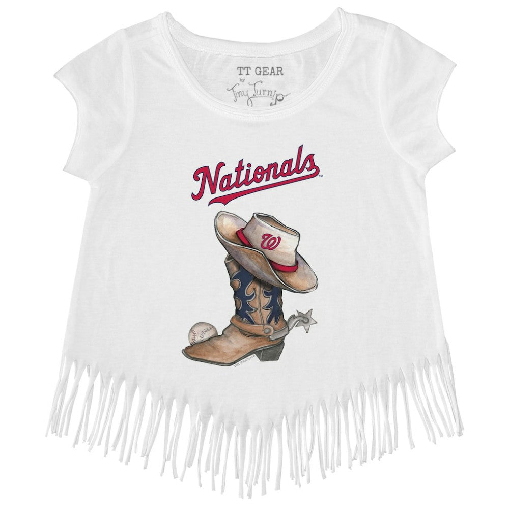 Washington Nationals Tiny Turnip Girls Youth Cowboy Boot Fringe T-Shirt Lifestyle