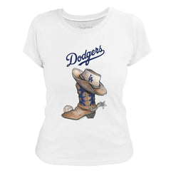 Los Angeles Dodgers Tiny Turnip Women's Cowboy Boot T-Shirt Online