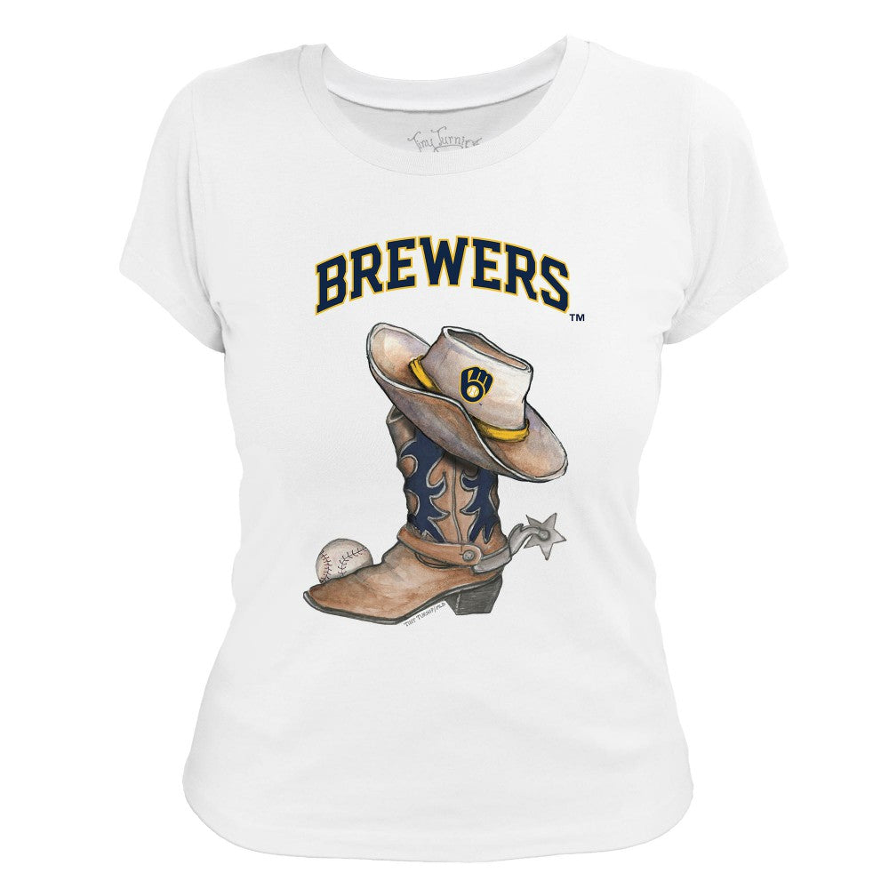 Milwaukee Brewers Tiny Turnip Women's Cowboy Boot T-Shirt Clearance
