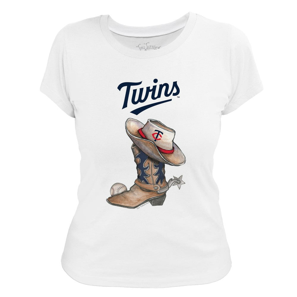 Minnesota Twins Tiny Turnip Women's Cowboy Boot T-Shirt On Sale