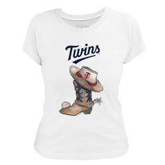 Minnesota Twins Tiny Turnip Women's Cowboy Boot T-Shirt On Sale