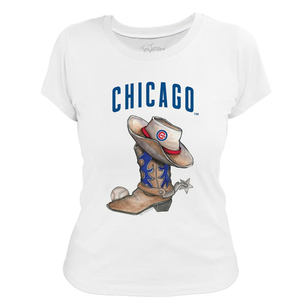 Chicago Cubs Tiny Turnip Women's Cowboy Boot T-Shirt Sale