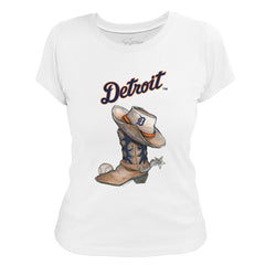 Detroit Tigers Tiny Turnip Women's Cowboy Boot T-Shirt Sale