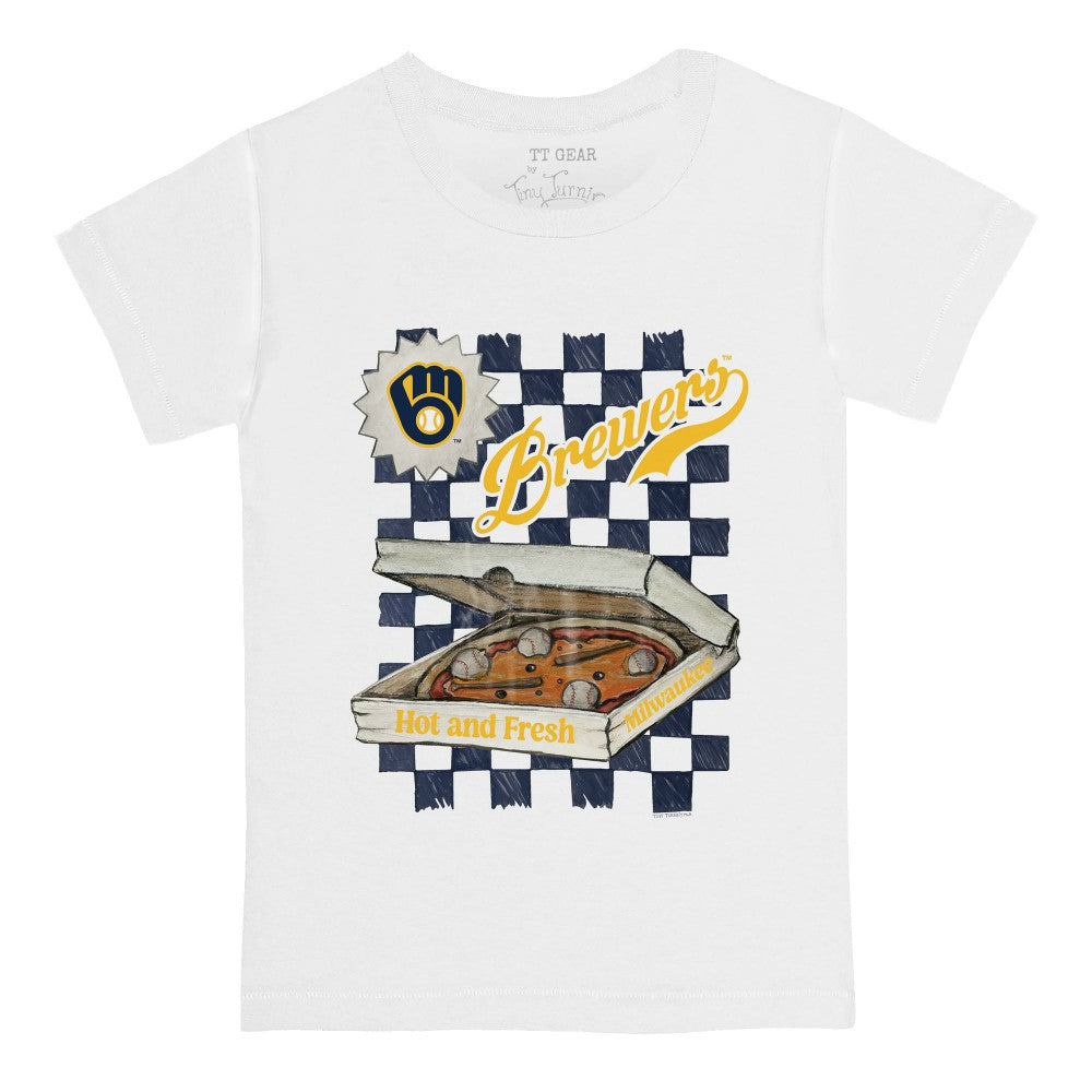 Milwaukee Brewers Tiny Turnip Youth Pizza T-Shirt On Sale