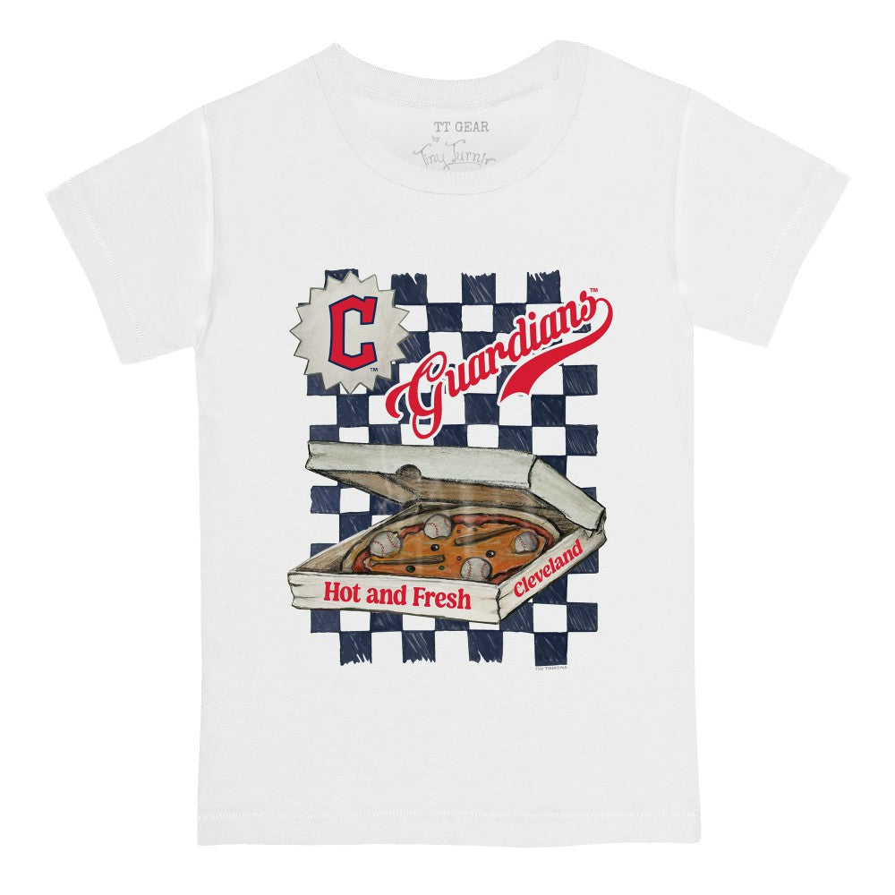 Cleveland Guardians Tiny Turnip Youth Pizza T-Shirt discount