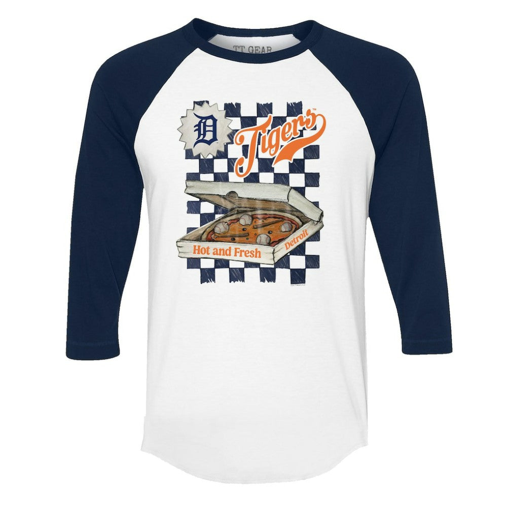Detroit Tigers Tiny Turnip Women's Pizza 3/4-Sleeve Raglan Baseball T-Shirt Online