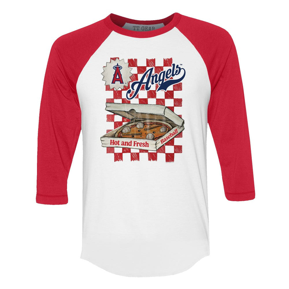 Los Angeles Angels Tiny Turnip Women's Pizza 3/4-Sleeve Raglan Baseball T-Shirt Near Me