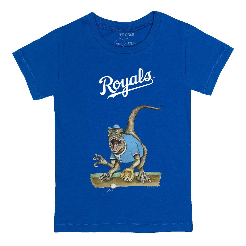 Kansas City Royals Tiny Turnip Youth Velociraptor T-Shirt On Sale