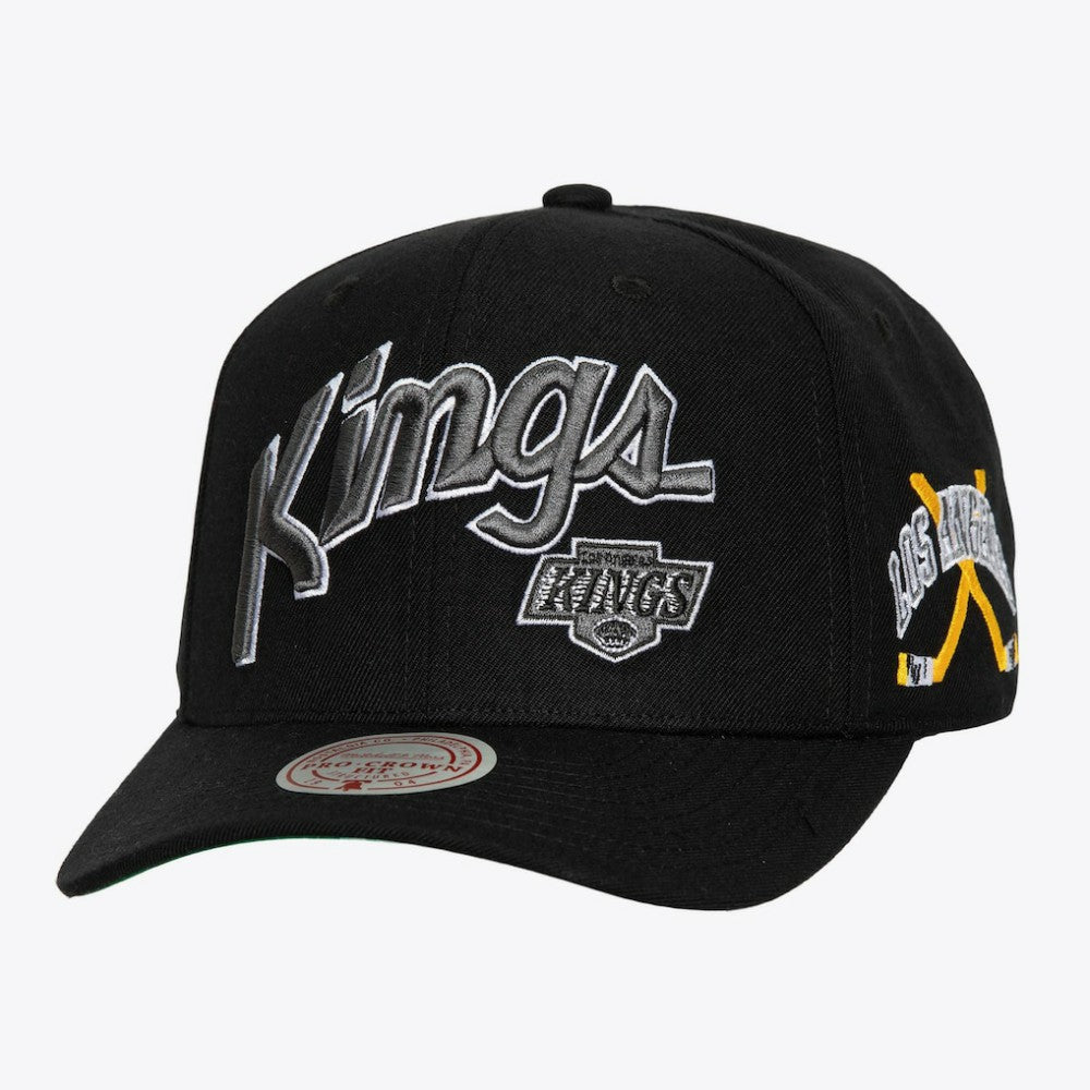 Los Angeles Kings - Mitchell & Ness x Just Don Wave Script Pro Strapback Hat Black