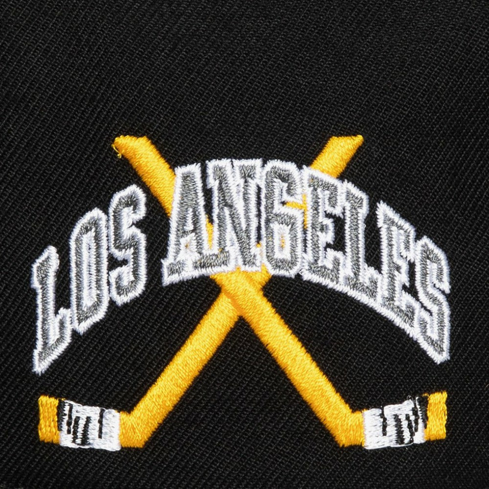 Los Angeles Kings - Mitchell & Ness x Just Don Wave Script Pro Strapback Hat Black