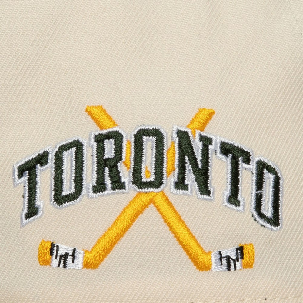 Toronto Maple Leafs - Mitchell & Ness x Just Don Wave Script Pro Strapback Hat Cream/Green