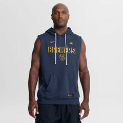 Milwaukee Brewers Nike Authentic Collection Standard Issue Dri-FIT Sleeveless Hoodie Clearance