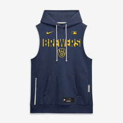 Milwaukee Brewers Nike Authentic Collection Standard Issue Dri-FIT Sleeveless Hoodie Clearance