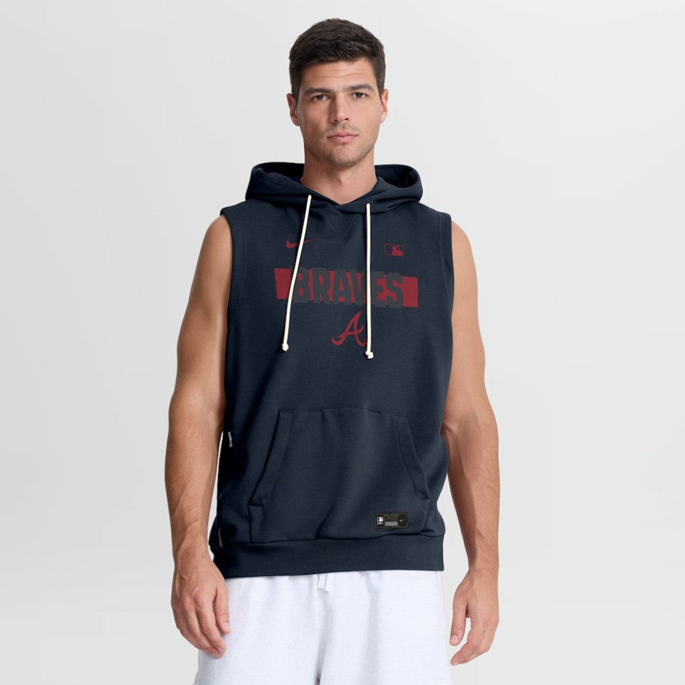 Atlanta Braves Nike Authentic Collection Standard Issue Dri-FIT Sleeveless Hoodie Lifestyle