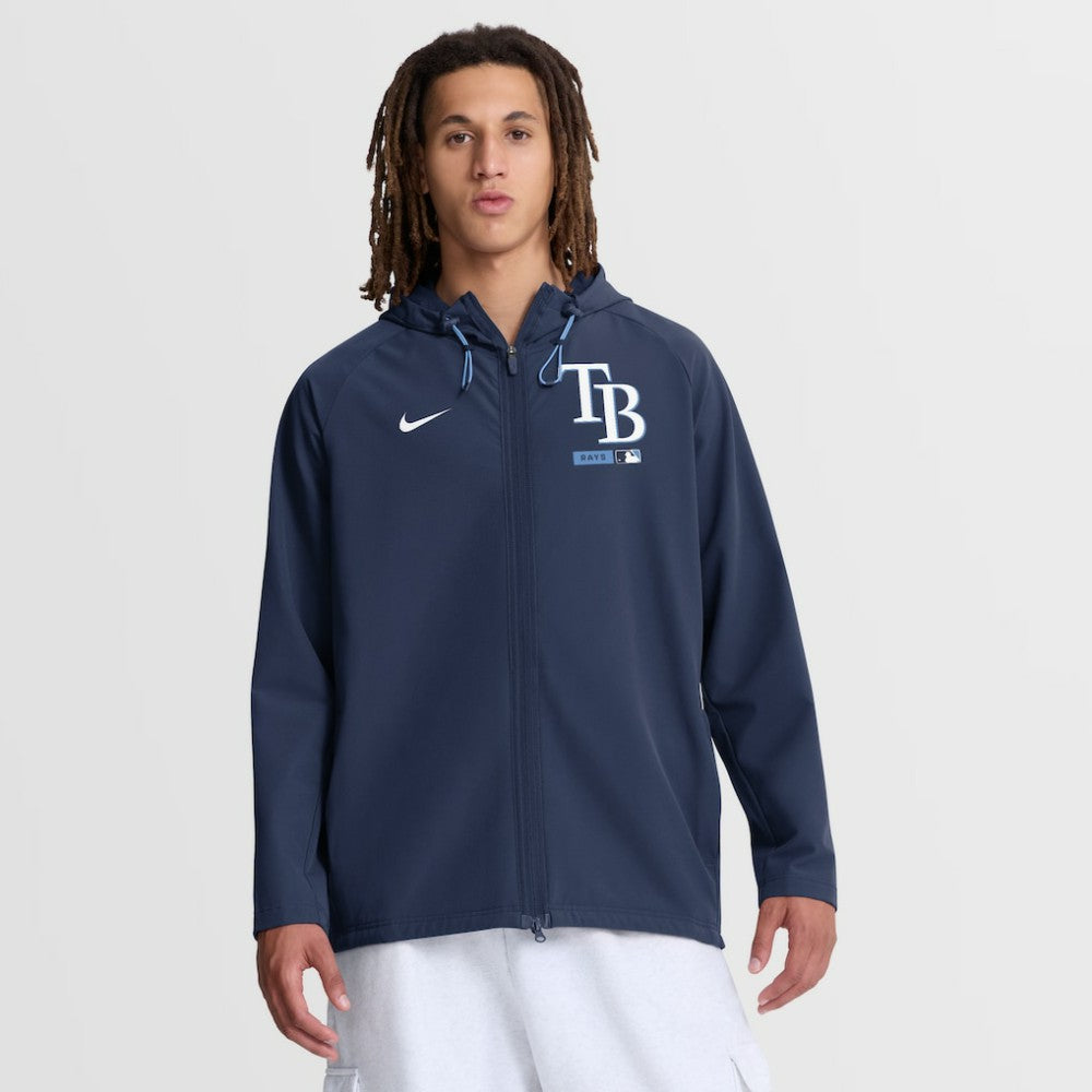 Tampa Bay Rays Nike Authentic Collection Raglan Therma-FIT Full-Zip Hooded Jacket Lifestyle