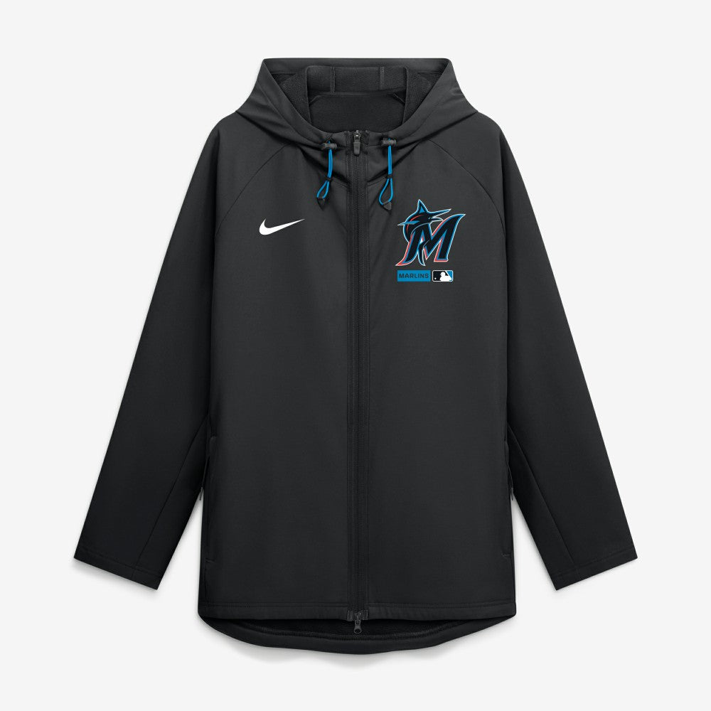 Miami Marlins Nike Authentic Collection Raglan Therma-FIT Full-Zip Hooded Jacket Sale