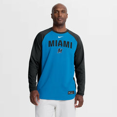 Miami Marlins Nike Authentic Collection Raglan Dri-FIT Sweatshirt Clearance