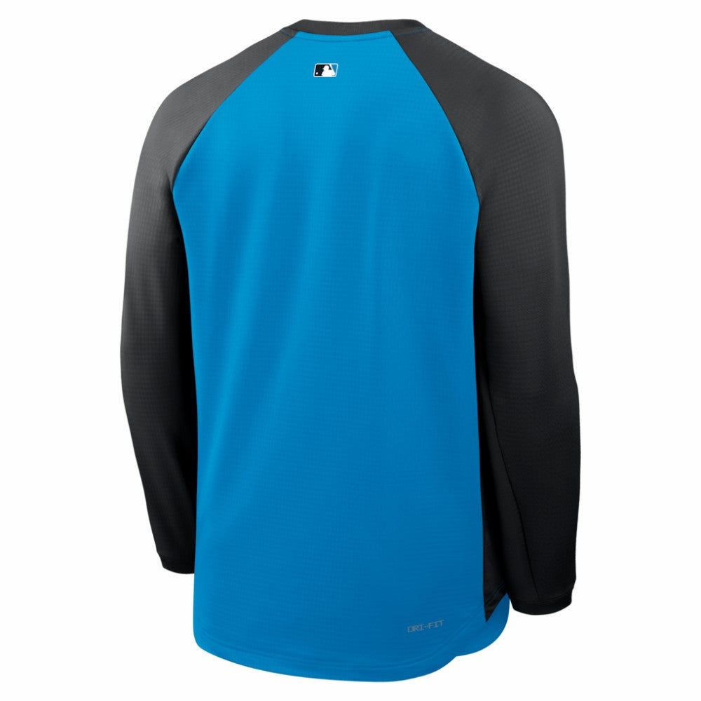 Miami Marlins Nike Authentic Collection Raglan Dri-FIT Sweatshirt Clearance
