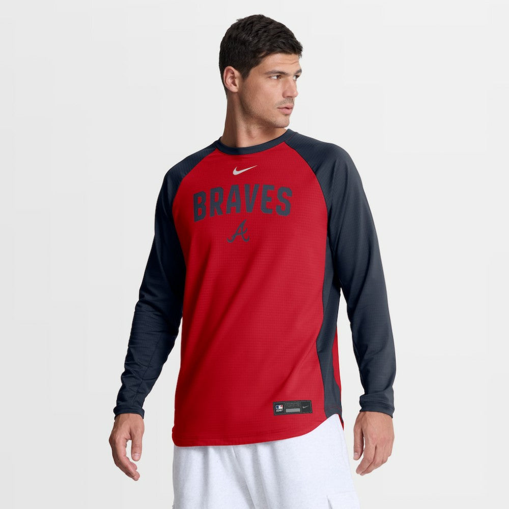 Atlanta Braves Nike Authentic Collection Raglan Dri-FIT Sweatshirt Online