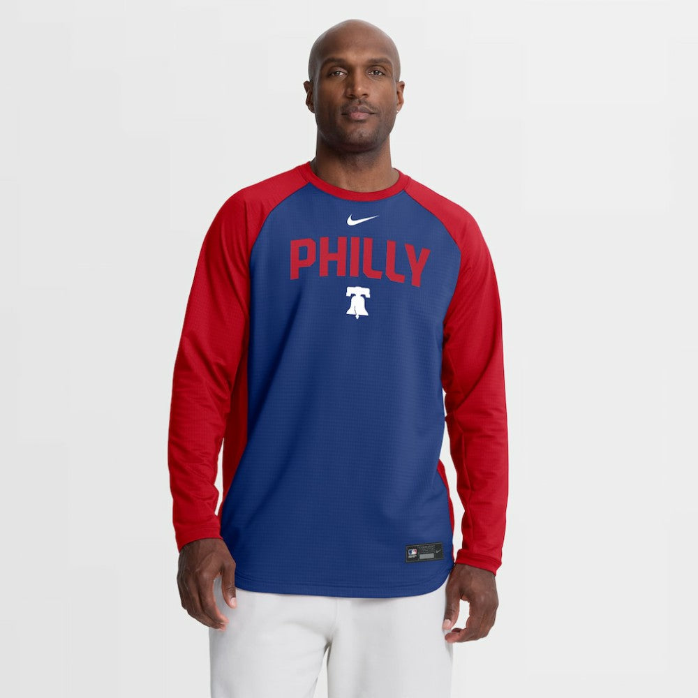 Philadelphia Phillies Nike Authentic Collection Raglan Dri-FIT Sweatshirt On Sale