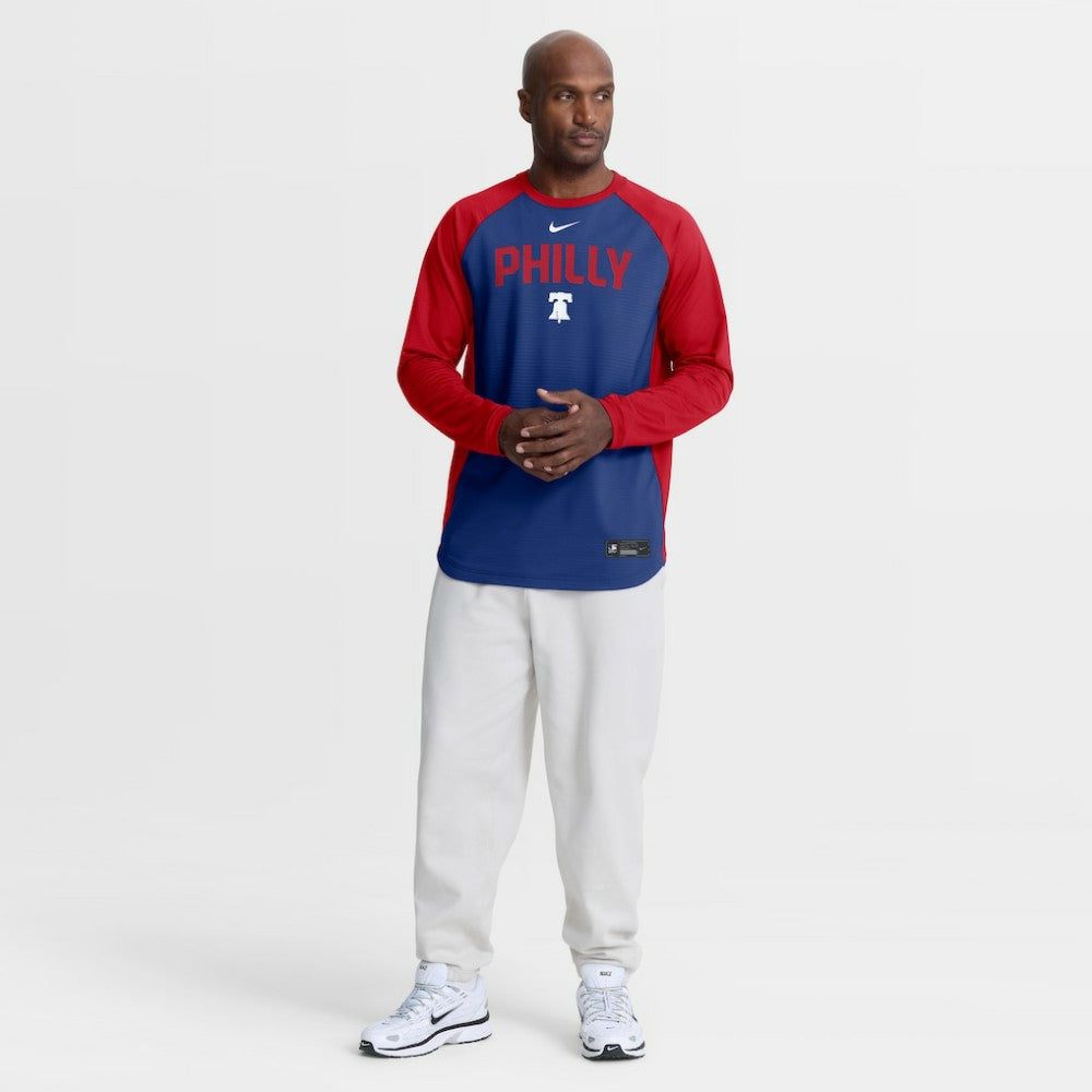 Philadelphia Phillies Nike Authentic Collection Raglan Dri-FIT Sweatshirt On Sale