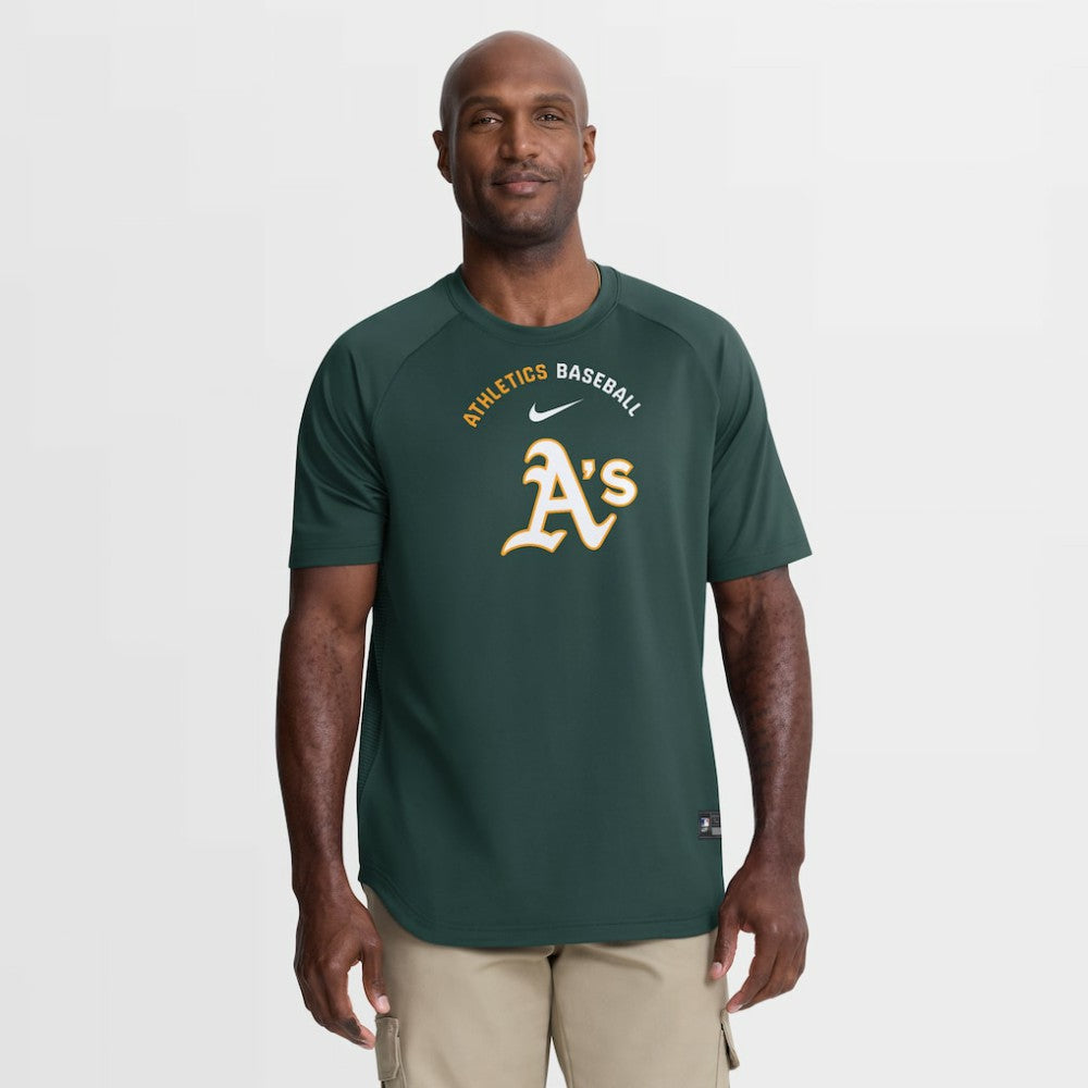 Athletics Nike Authentic Collection Batting Practice Pre-Game Raglan Dri-FIT Top Online