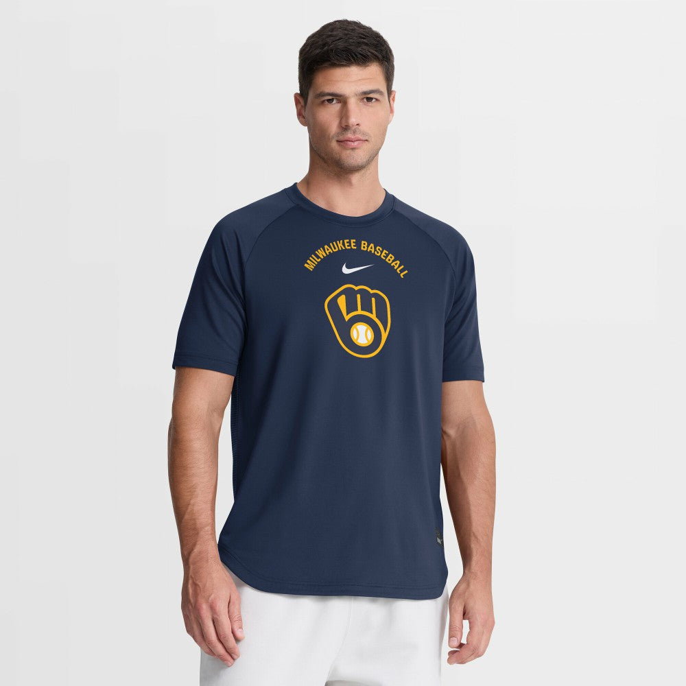 Milwaukee Brewers Nike Authentic Collection Batting Practice Pre-Game Raglan Dri-FIT Top Sale