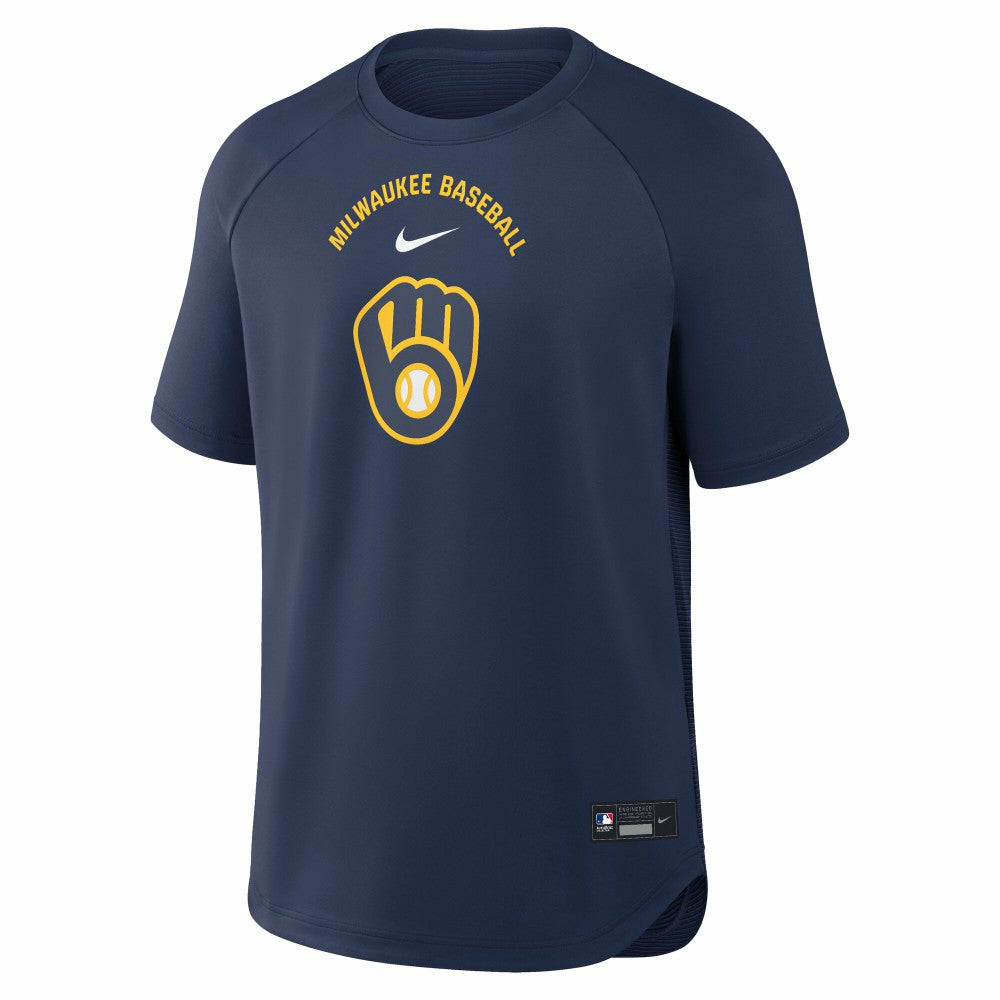Milwaukee Brewers Nike Authentic Collection Batting Practice Pre-Game Raglan Dri-FIT Top Sale