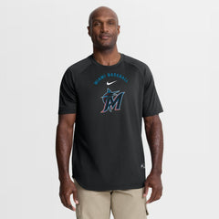 Miami Marlins Nike Authentic Collection Batting Practice Pre-Game Raglan Dri-FIT Top Lifestyle